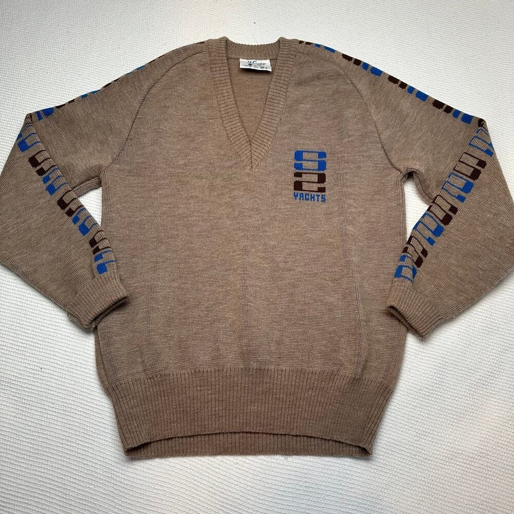 HySport International Vintage s2 Yachts Wool V-neck Sweater